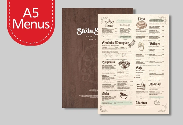 A5 Menus