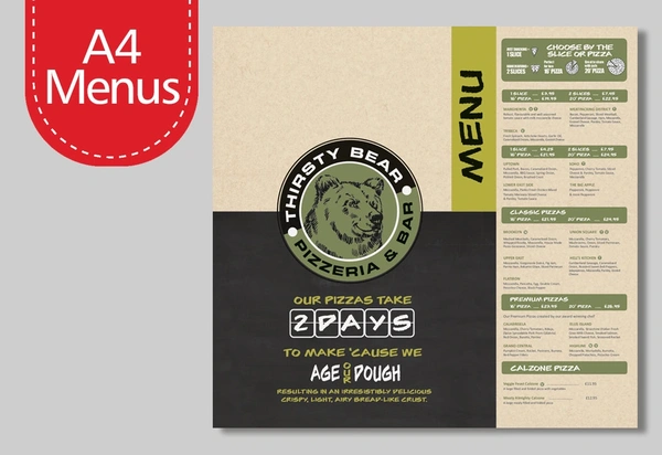 A4 Menus
