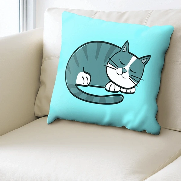 Custom Printed Cushions - Blue Cat